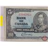 Image 2 : Bank of Canada $5 Bill 1937 : Gordon/Towers #SC2942813 (See Pics for Varieties, Conditions, Serial N