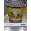 Image 1 : WHITE ROSE : Ten Pound Grease Pail (7-1/2"H x 9"Dia Top) (SEE PICS!) (Listing & Descriptions are a G