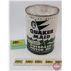 Image 1 : QUAKER MAID : One U.S. Quart : Outboard Motor Oil Can (Cardboard) (5-1/2"H x 4"Dia) (SEE PICS!) (Lis