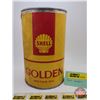 Image 2 : SHELL Golden : One Imperial Quart Oil Can (6-1/2"H x 4"Dia) (SEE PICS!) (Listing & Descriptions are 