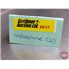 Image 8 : VALVOLINE Combo (2): - One Imperial Quart Motor Oil Can (6-1/2"H x 4"Dia) - One Imperial Quart 2-Cyc