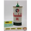 Image 2 : B/A Household Oil Tin (4 Fl Oz) (Partial Full!) (6"H) (SEE PICS!) (Listing & Descriptions are a GUID