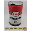 Image 1 : ESSO : One Imperial Quart Aviation Oil Tin (6-1/2"H x 4"Dia) (SEE PICS!) (Listing & Descriptions are
