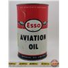 Image 2 : ESSO : One Imperial Quart Aviation Oil Tin (6-1/2"H x 4"Dia) (SEE PICS!) (Listing & Descriptions are
