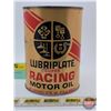 Image 2 : LUBRIPLATE Super : One U.S. Quart Racing Motor Oil Can (Cardboard) (5-1/2"H x 4"Dia) (SEE PICS!) (Li