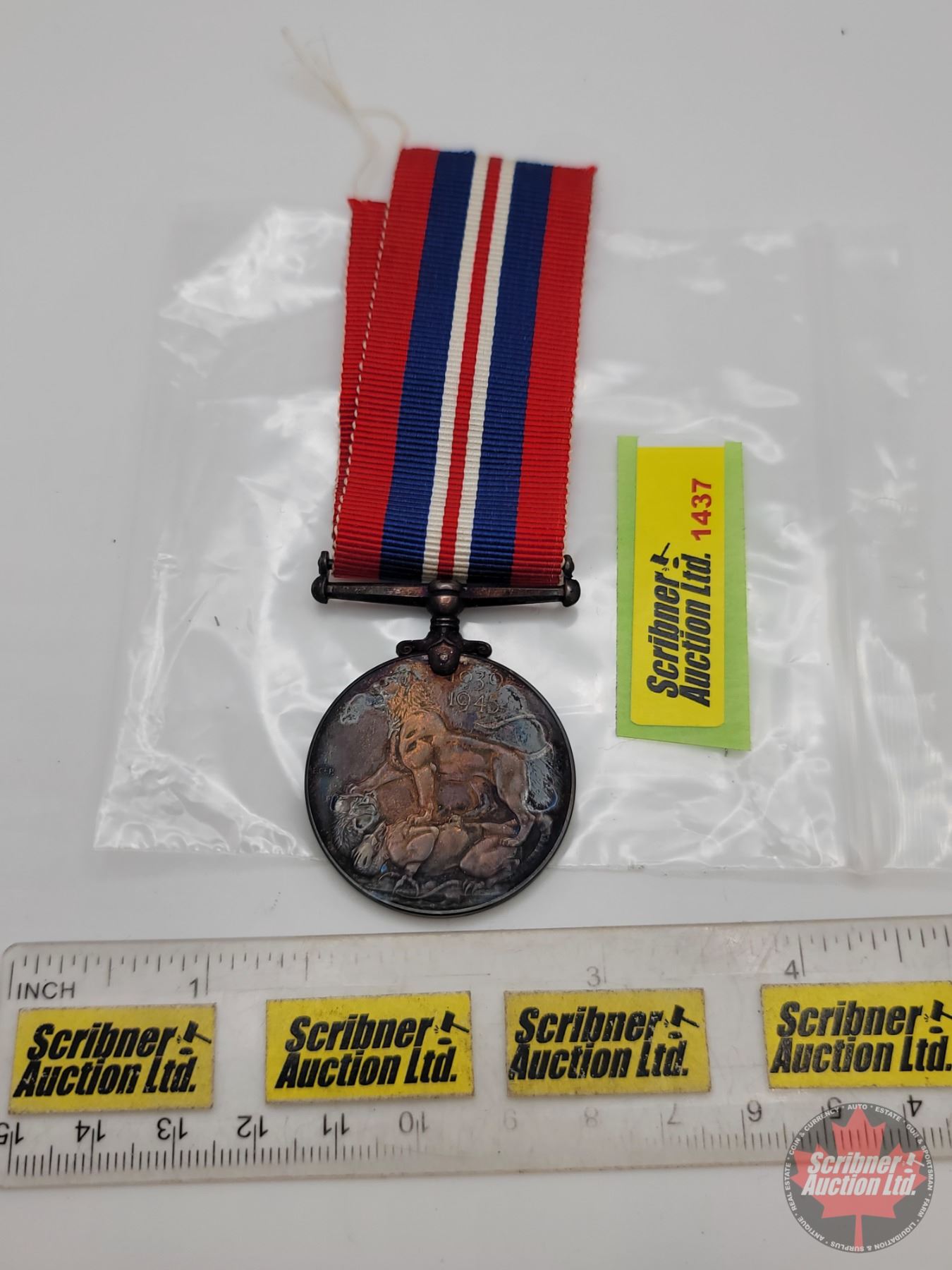 Rod Scribner Service Ribbon WAR SERVICE MEDAL : Canadian Issue - Silver (1939-1945) (WW2) c/w Box ...