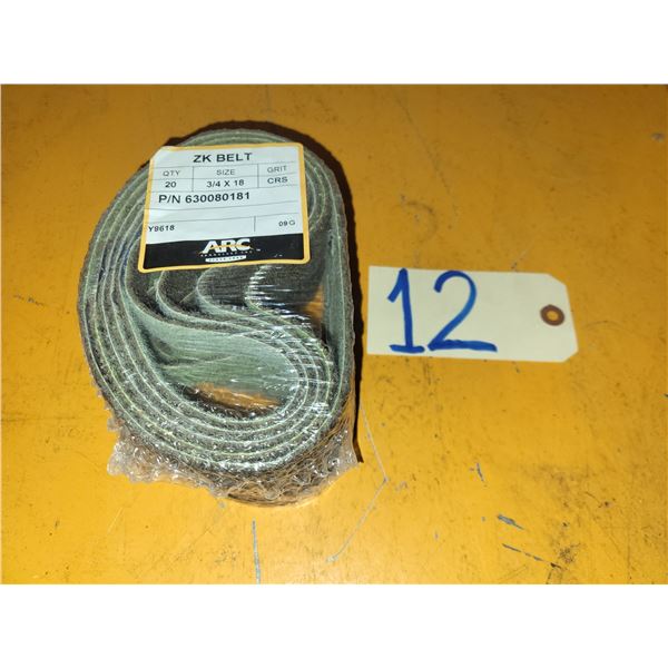 ARC Abrasives ZK Belt(20) 3/4" x 18" Grit: CRS