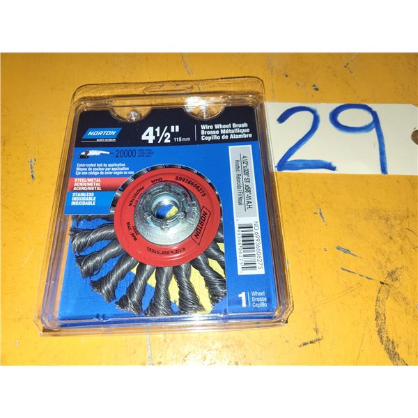 New NORTON Wire Wheel Brush 4"1/2 x 5/8"-11