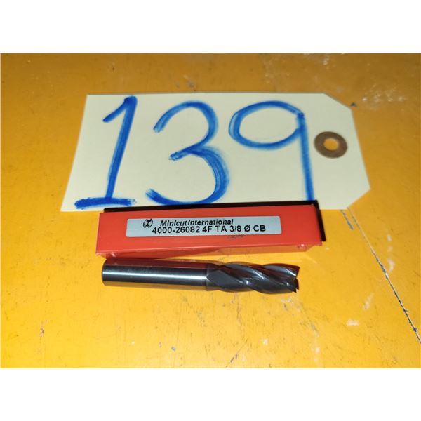 New Minicut Carbide End Mill 3/8" 4fl.