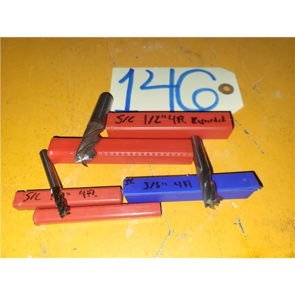Solid Carbide End Mill Set of 1/4" -3/8" -1/2" 4fl.