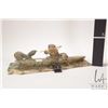 Image 2 : Inuit soapstone carving of a hunter in a kayak with a breeching beluga whale and seal. Includes a Th