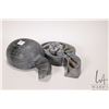 Image 1 : Inuit soapstone carving of an igloo with occupants including three human figures, on decapitated, se