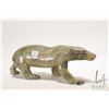 Image 1 : Inuit carved green soapstone bear, signed in syllabic and "Paul", 14" in length