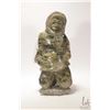 Image 1 : Adamie Sharky, Inuit carved soapstone "Fisherman" with original Eskimo Art hang tag, Iqaluit, 1990, 