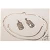 Image 1 : Selection of stamped sterling jewellery including 18" flattened curb chain necklace with 7" bracelet