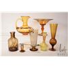 Image 1 : Selection of vintage and collectible glass including gold 5 1/4" overlay comport, Mary Gregory glass