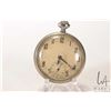 Image 3 : Umarked Swiss made pocket watch in silver/ silver like case, single sunk second sweep and Arabic num