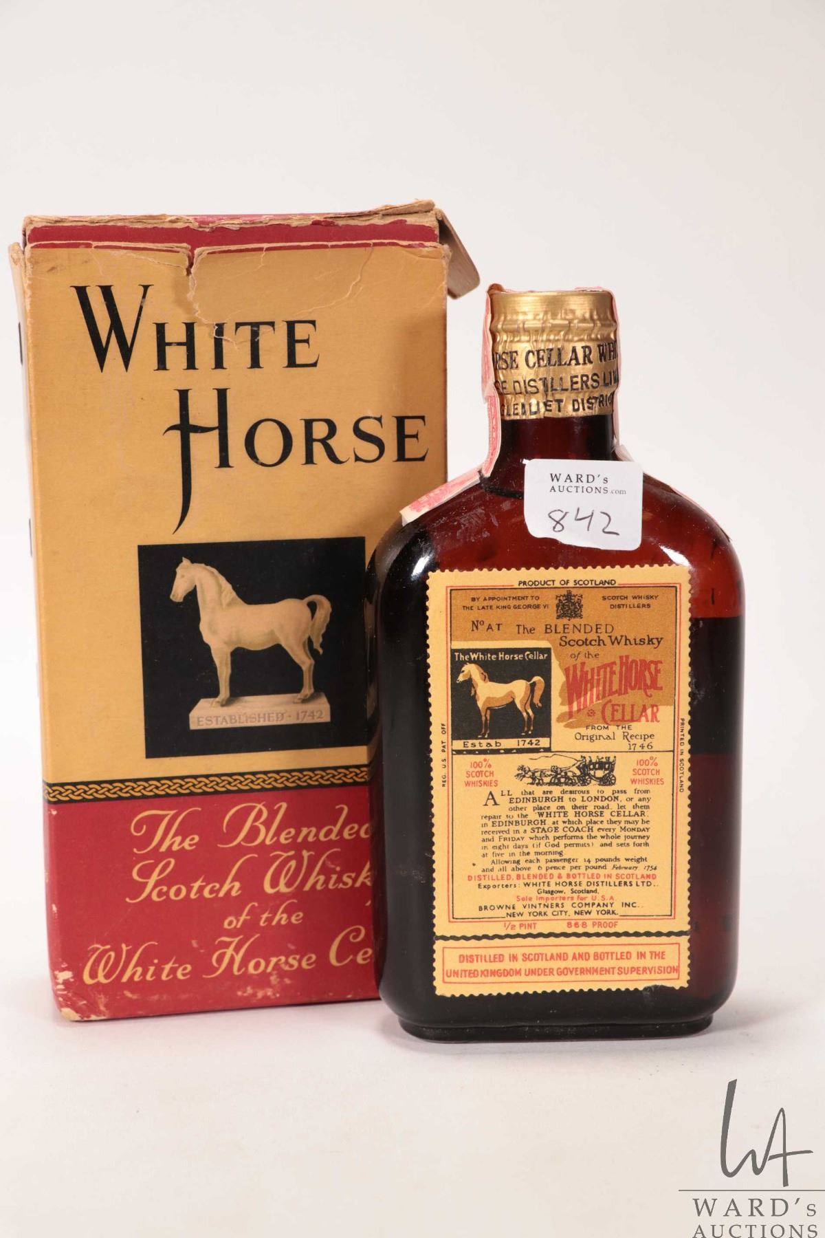 White Horse/ Blended Scotch Whisky/ 1/2 pint/ 86.6 Proof/ includes ...