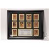 Image 1 : Framed selection of ten 1950-51 Boston Bruins collector trading cards, overall dimensions including