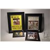 Image 1 : Four framed Bobby Orr hockey collectibles including replica magazine cover, photos etc. ranging from