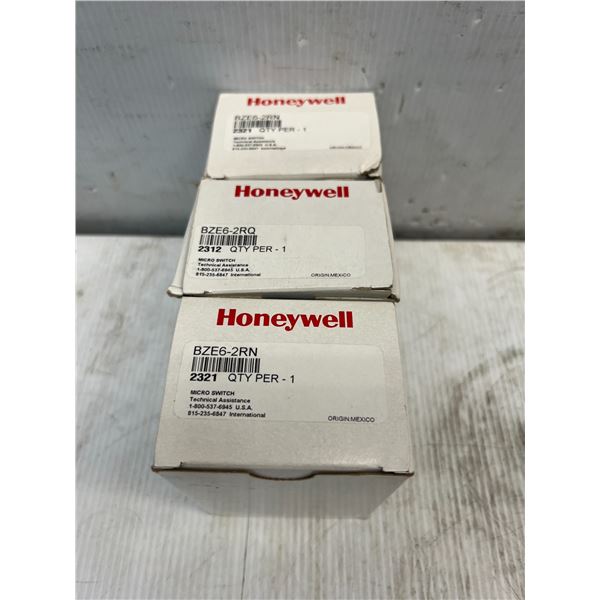 (3) Honeywell #BZE6-2RQ & #BZE6-2RQ Micro Switches