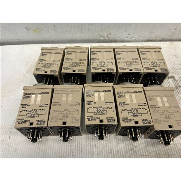 Lot of (10) Omron #H3CR-H8L Timers