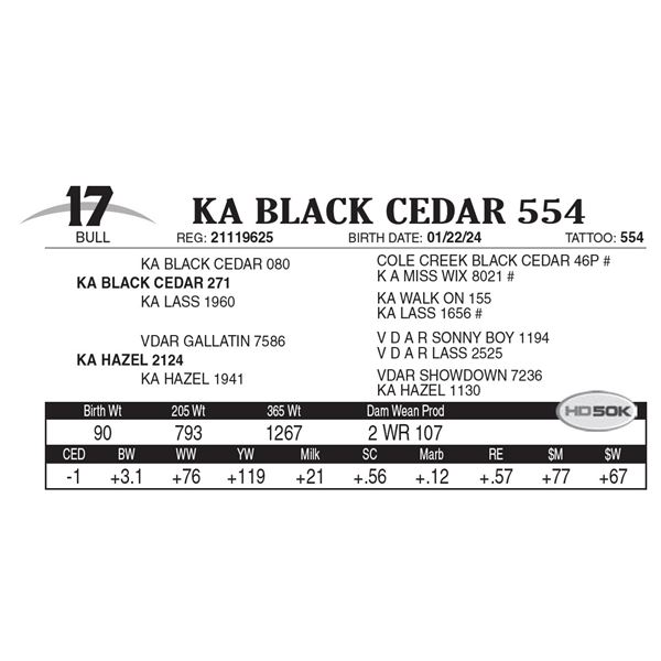 KA Black Cedar 554