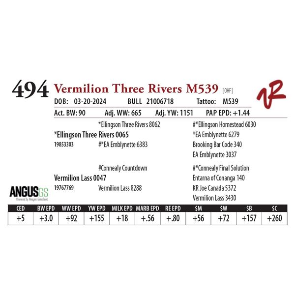 Vermilion Three Rivers M539