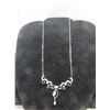 Image 1 : 14K WG Diamond Necklace w/50 Round Cut Diamonds Lobster Claw Clasp  4.7g