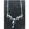 Image 2 : 14K WG Diamond Necklace w/50 Round Cut Diamonds Lobster Claw Clasp  4.7g