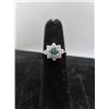 Image 1 : 14K WG Diamond Ring w/One Round Cut Diamond and 8 Round Cut Diamonds - Both
