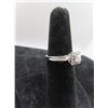 Image 2 : 14K WG Diamond Ring w/One Square Cut Diamond and 22 Round Cut Diamonds