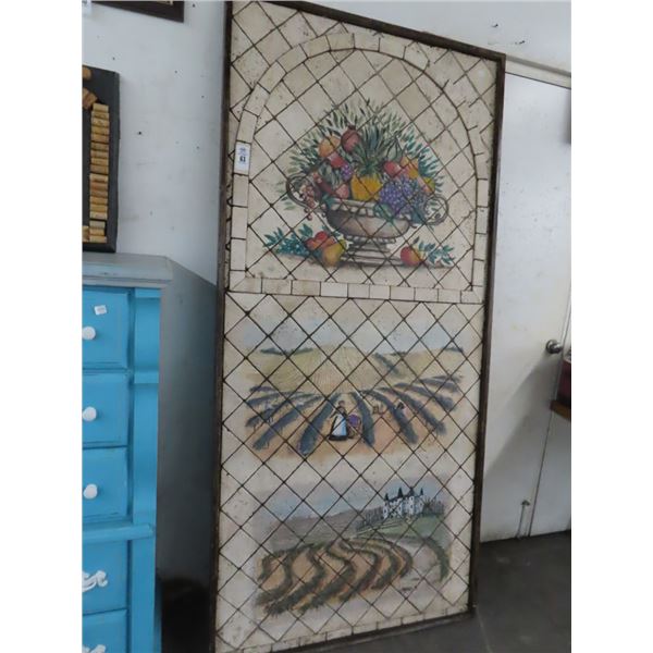 Framed Art on Tile  40"  X  8' Panel