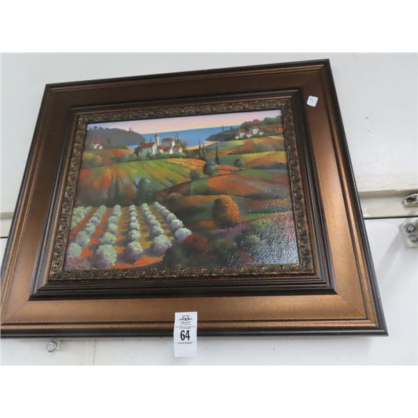 Framed Oil On Board Italian Country Scene