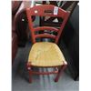 Image 1 : Red Painted Rush Seat Ladderback Chair