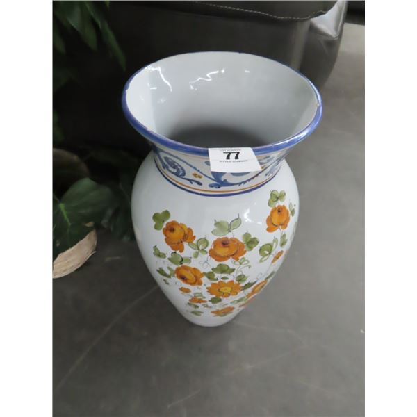 Glazed Floral Large Vase