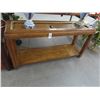 Image 1 : Oak w/Brass Trim Hall Table