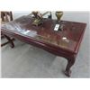 Image 2 : Cherry Cloth Foot Glasstop Coffee Table