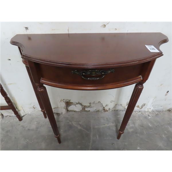 Mahogany Half Moon Hall Table w/Drawer