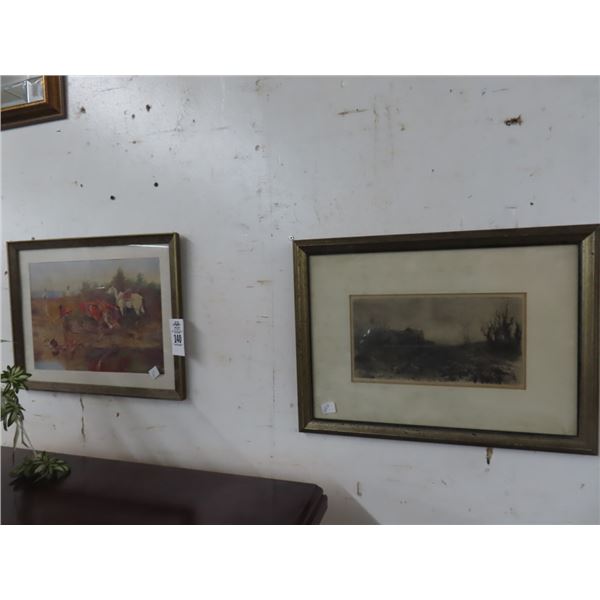 Framed Indian/Farm House Art - 2