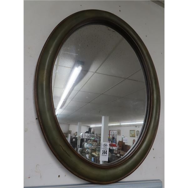Green Framed Oval Mirror - No Shipping
