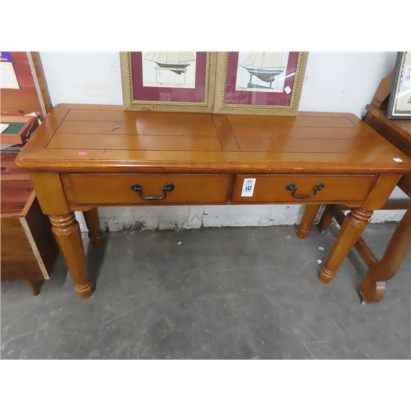 Oak Hall Table w/2 Drawers