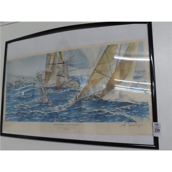 Stars/Stripes Framed Artist Signed Sailing Wall Poster