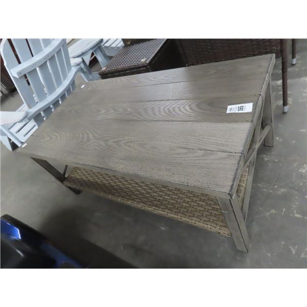 Wicker/Plank Style Patio Coffee Table