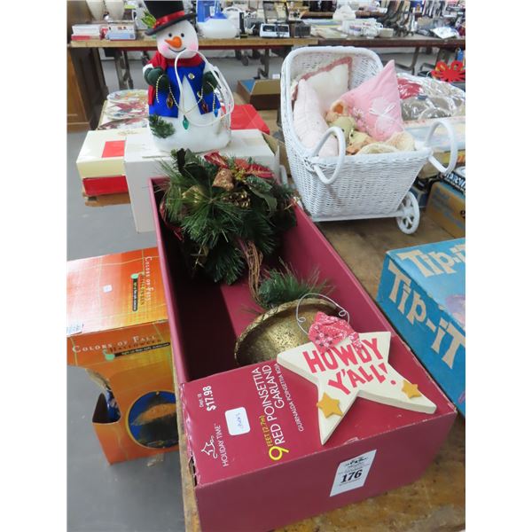 Christmas Potted Plant,Snowman, Doll Stroller w/Boyd Style Bear