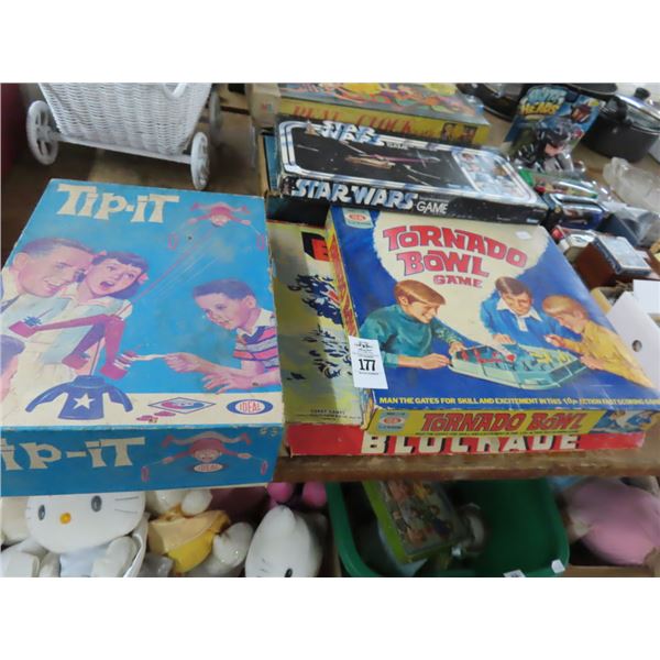 Vintage Games w/Model Rocket, Star Wars, Beat The Clock, Others