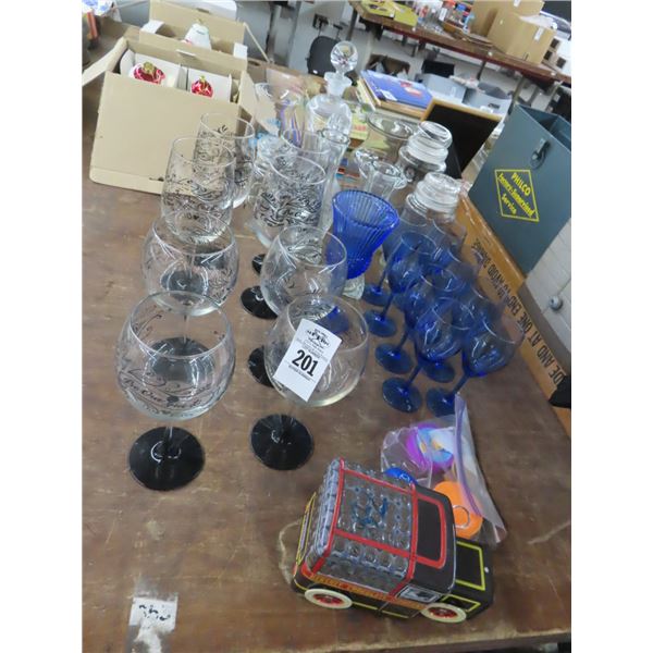 Asst. Glassware, Decanters, Vases, Other