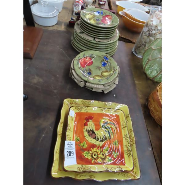 Rooster/Fruit Dishes