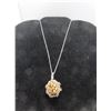 Image 1 : 14K Two Tone Diamond Pendant w/57 Round Cut Diamonds and 26 Round/Fancy