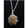 Image 2 : 14K Two Tone Diamond Pendant w/57 Round Cut Diamonds and 26 Round/Fancy